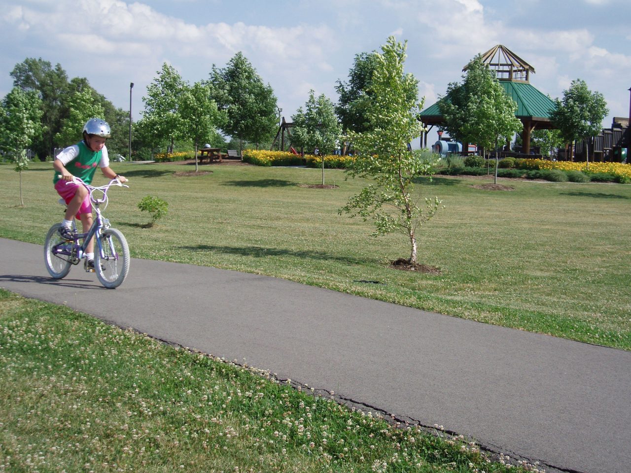 Child on bike at Indian Trails park